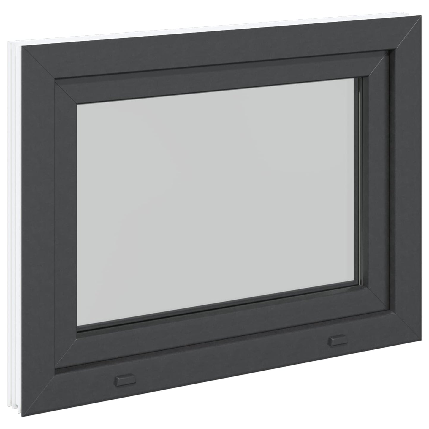 Παράθυρο Κάτω Στρώματος RISOR Ανθρακί 90 x 70 cm PVC και Γυαλί
