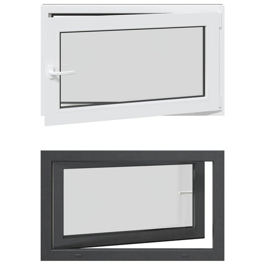 vidaXL Παράθυρο Κάτω Στρώματος RISOR 100 x 60 cm PVC και Γυαλί Ανθρακί