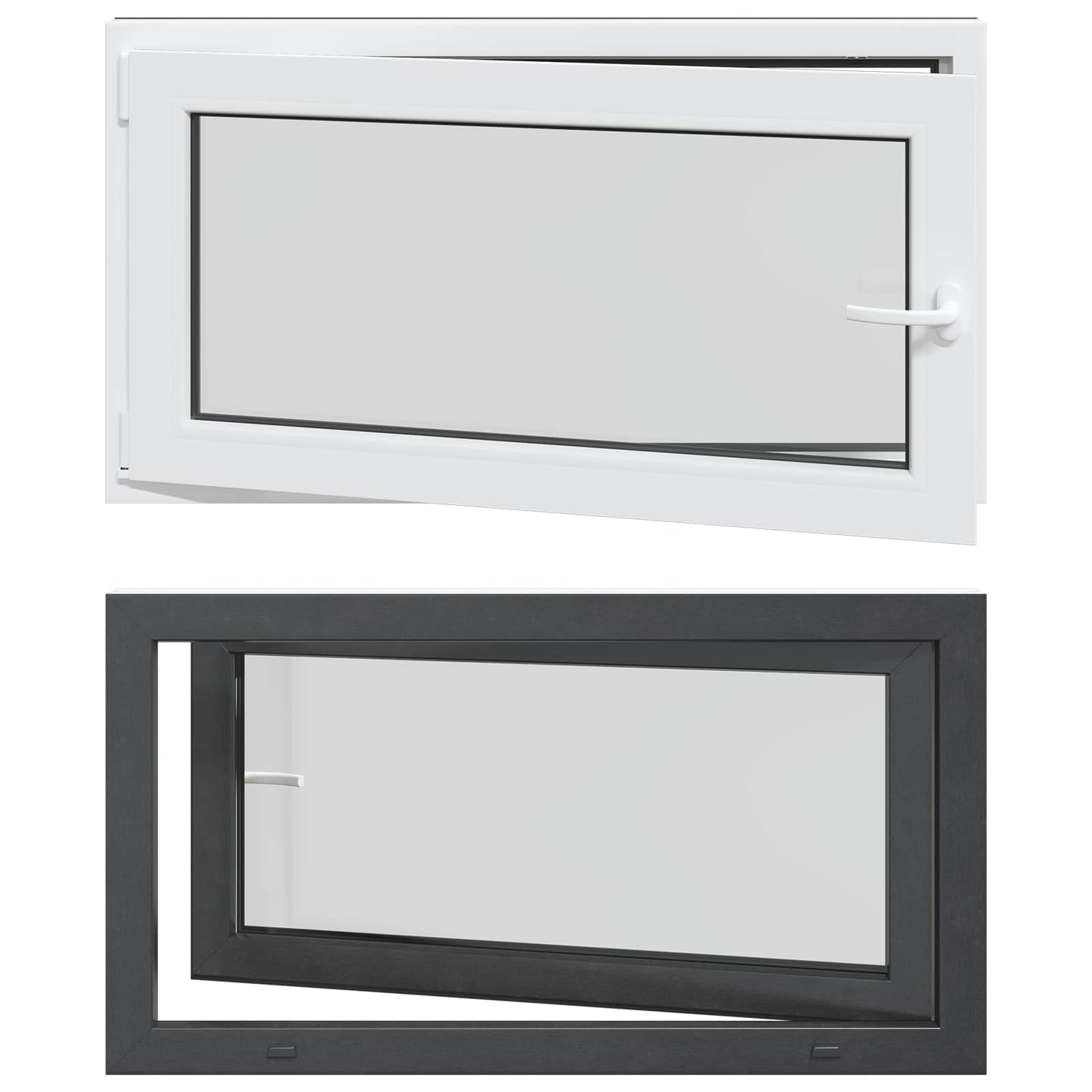vidaXL Παράθυρο Κάτω Στρώματος RISOR 110 x 70 cm PVC και Γυαλί Ανθρακί