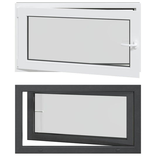 vidaXL Παράθυρο Κάτω Στρώματος RISOR 110 x 70 cm PVC και Γυαλί Ανθρακί