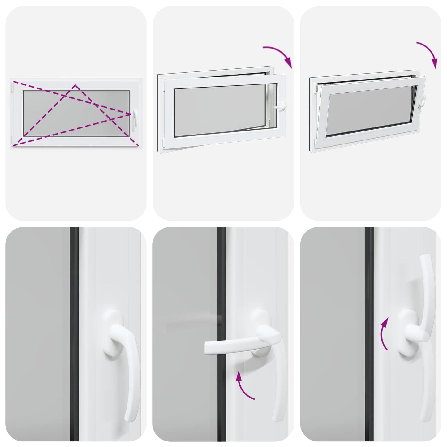 vidaXL Παράθυρο Κάτω Στρώματος RISOR 110 x 70 cm PVC και Γυαλί Ανθρακί