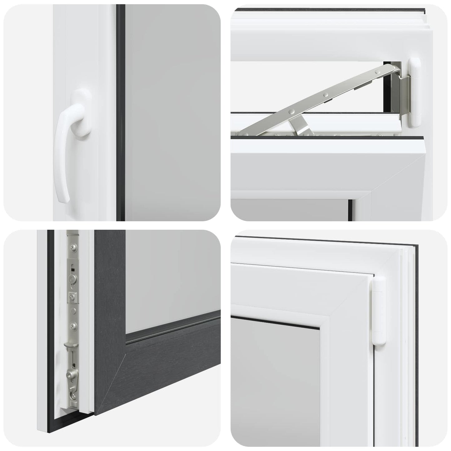 Παράθυρο Κάτω Στρώματος RISOR Ανθρακί 120 x 60 cm PVC και Γυαλί