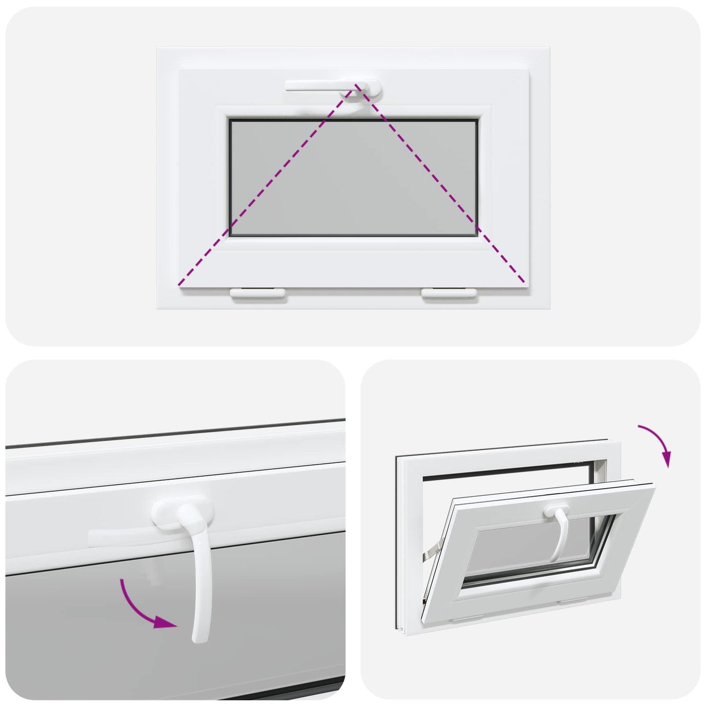 vidaXL Παράθυρο Κάτω Στρώματος RISOR 60 x 40 cm PVC και Γυαλί Ανθρακί