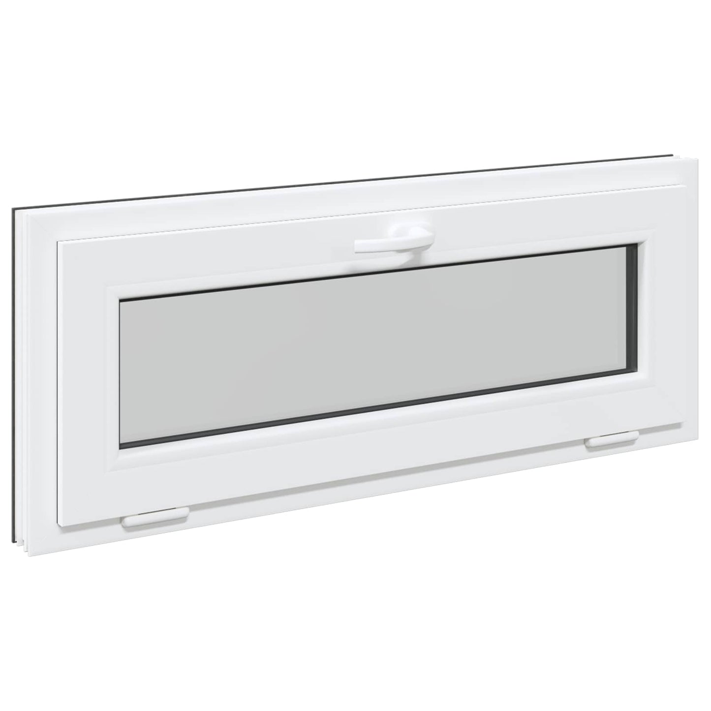 vidaXL Παράθυρο Κάτω Στρώματος RISOR 100 x 40 cm PVC και Γυαλί Ανθρακί