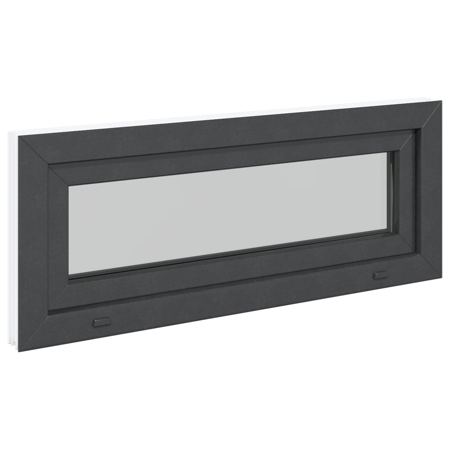 vidaXL Παράθυρο Κάτω Στρώματος RISOR 110 x 40 cm PVC και Γυαλί Ανθρακί