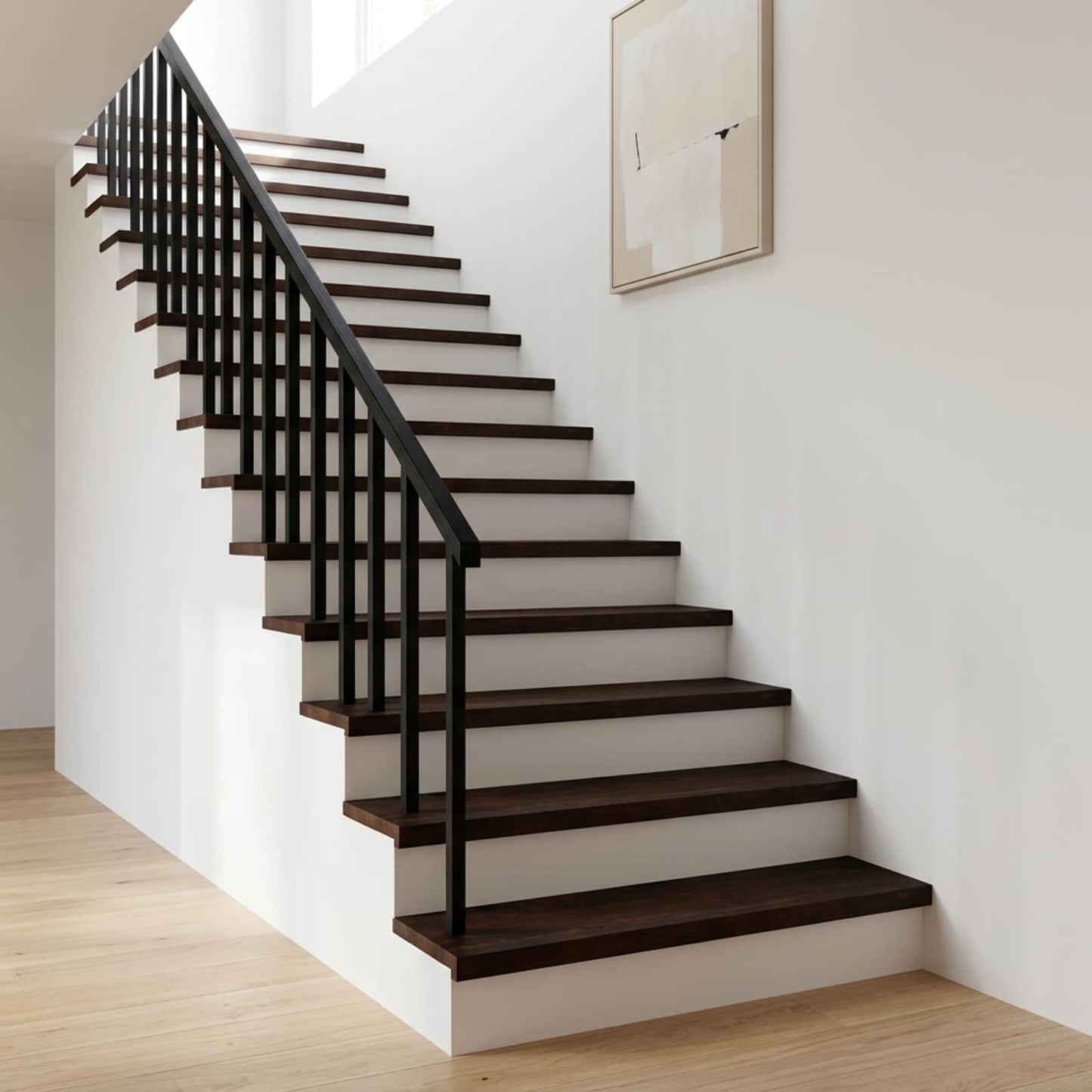 vidaXL Σκαλοπάτια 8 τεμ. 120 x 25 x 2 cm Σκούρο Καφέ Στερεό ξύλο οξιάς