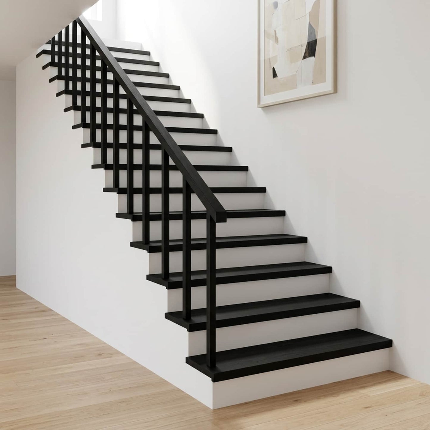 vidaXL Σκαλοπάτια 12 τεμ. 120 x 25 x 2 cm Μαύρο Στερεό ξύλο οξιάς