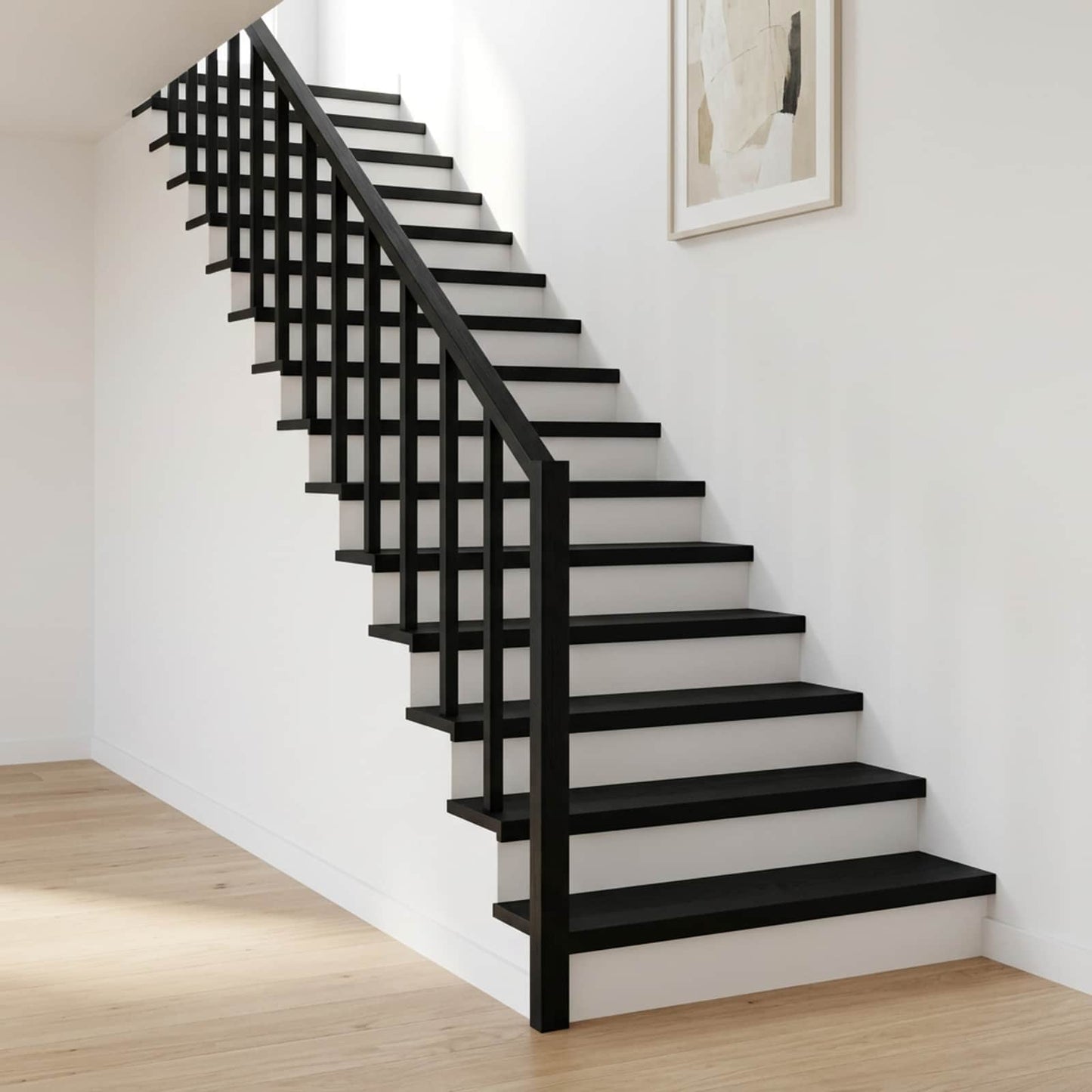 vidaXL Σκαλοπάτια 2 τεμ. 120 x 30 x 2 cm Μαύρο Στερεό ξύλο οξιάς