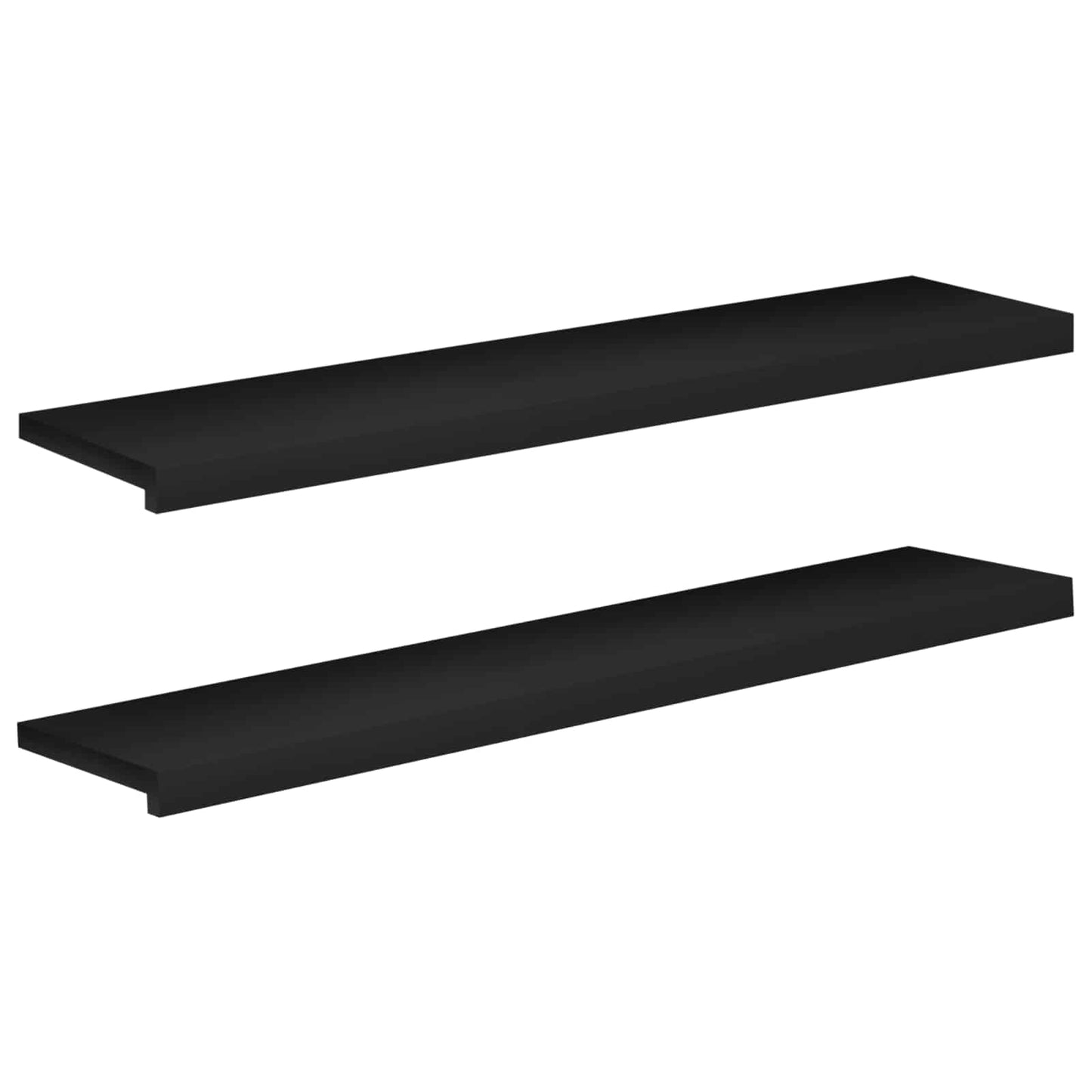 vidaXL Σκαλοπάτια 2 τεμ. 110 x 30 x 2 cm Μαύρο Στερεό ξύλο οξιάς
