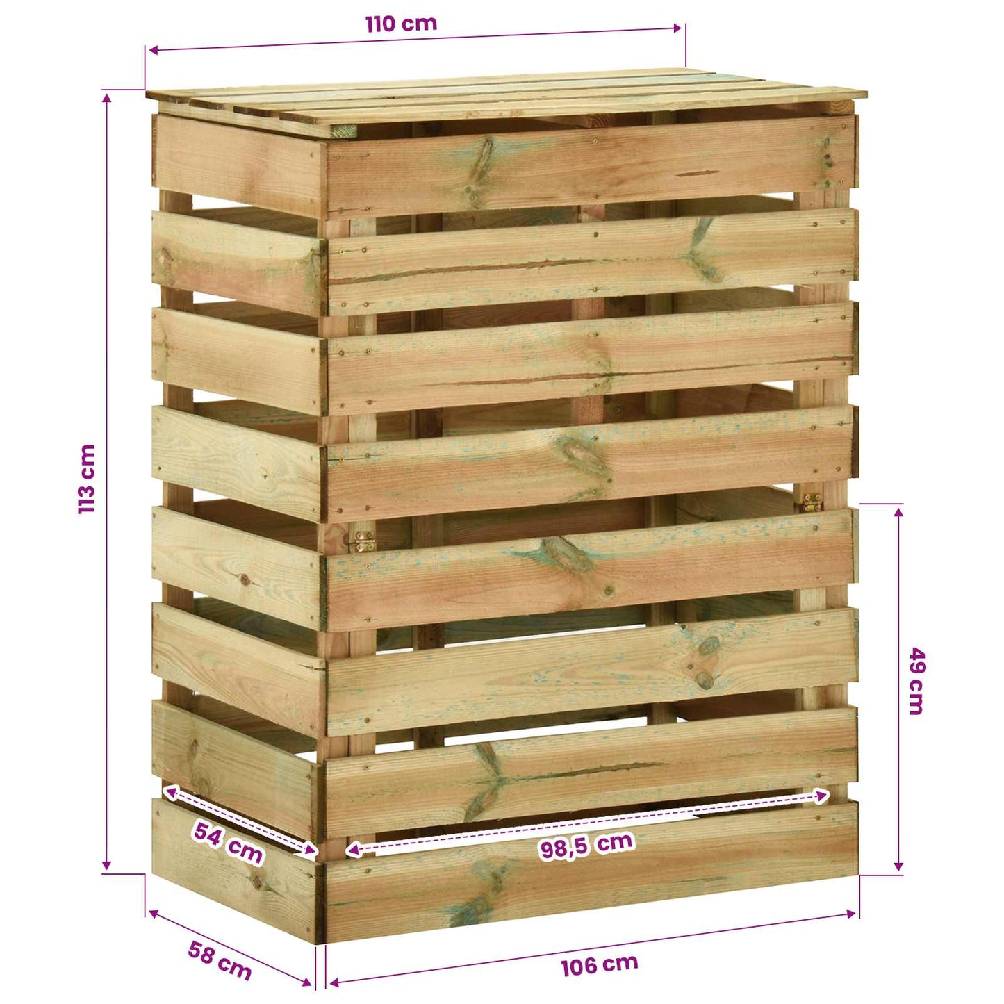vidaXL Σχάρωμα Κήπου 4 pcs Πράσινο 110 x 58 x 113 εκ Μασίφ Ξύλο Πεύκου