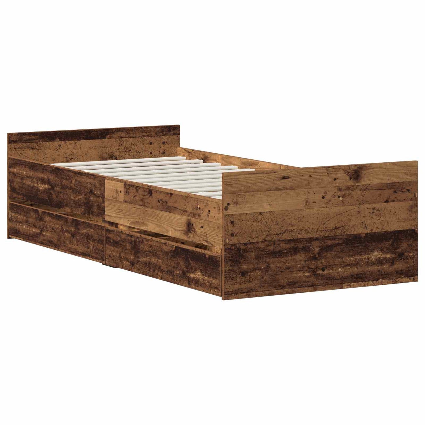 vidaXL Σκελετός Κρεβατιού Παλαιωμένο ξύλο 100 x 200 cm