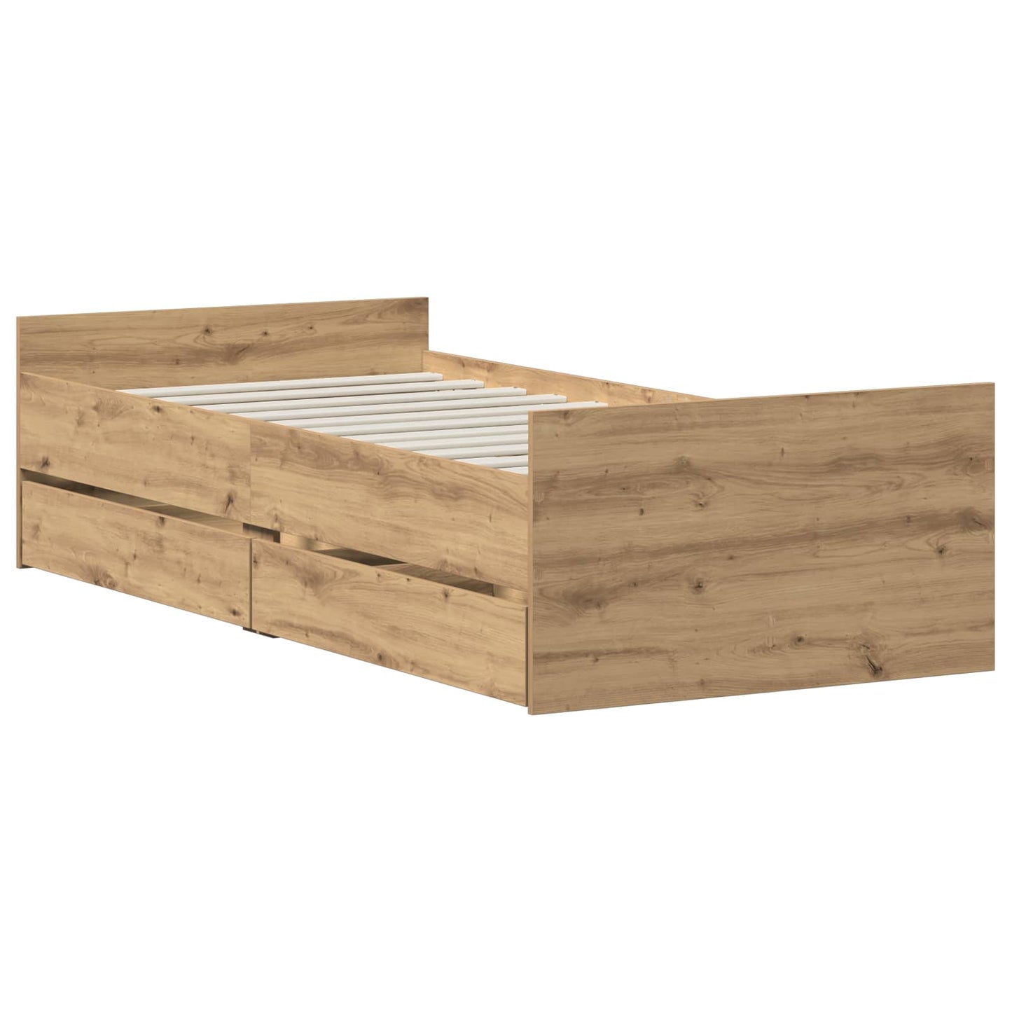 vidaXL Σκελετός Κρεβατιού Artisan Δρυς 100 x 200 cm Επεξεργασμένο Ξύλο