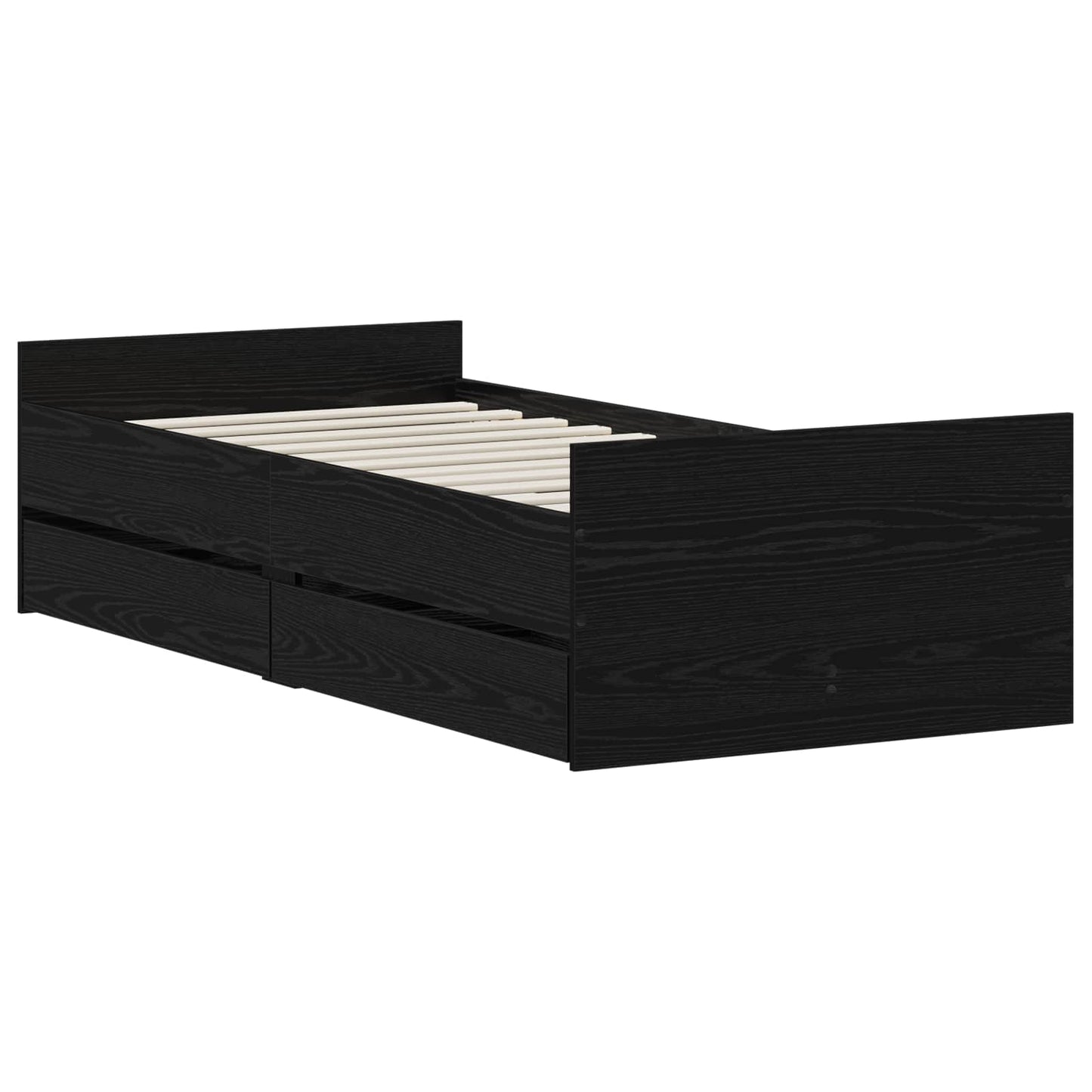 vidaXL Σκελετός Κρεβατιού Μαύρη Δρυς 100 x 200 cm Επεξεργασμένο Ξύλο