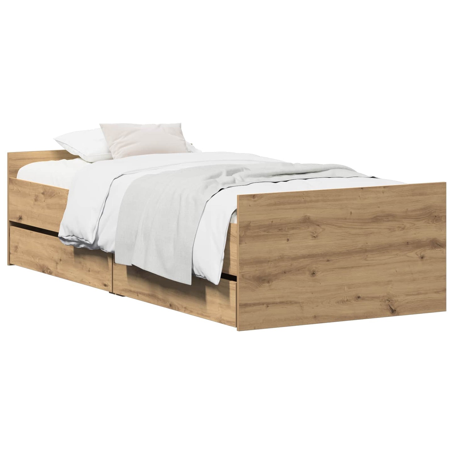 vidaXL Σκελετός Κρεβατιού Artisan Δρυς 90 x 200 cm Επεξεργασμένο Ξύλο