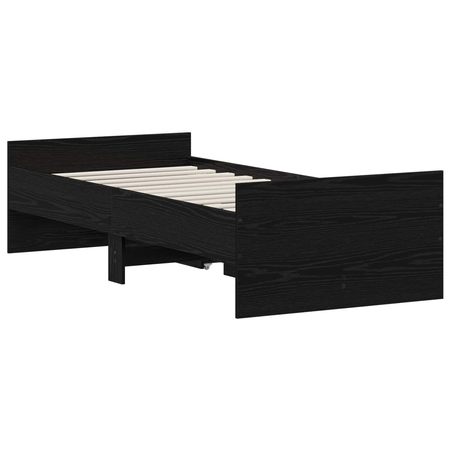 vidaXL Σκελετός Κρεβατιού Μαύρη Δρυς 90 x 200 cm Επεξεργασμένο Ξύλο