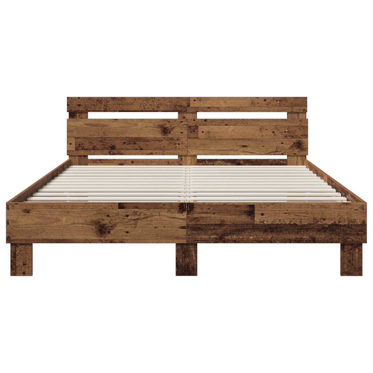 vidaXL Σκελετός Κρεβατιού Παλαιωμένο ξύλο 140 x 190 cm