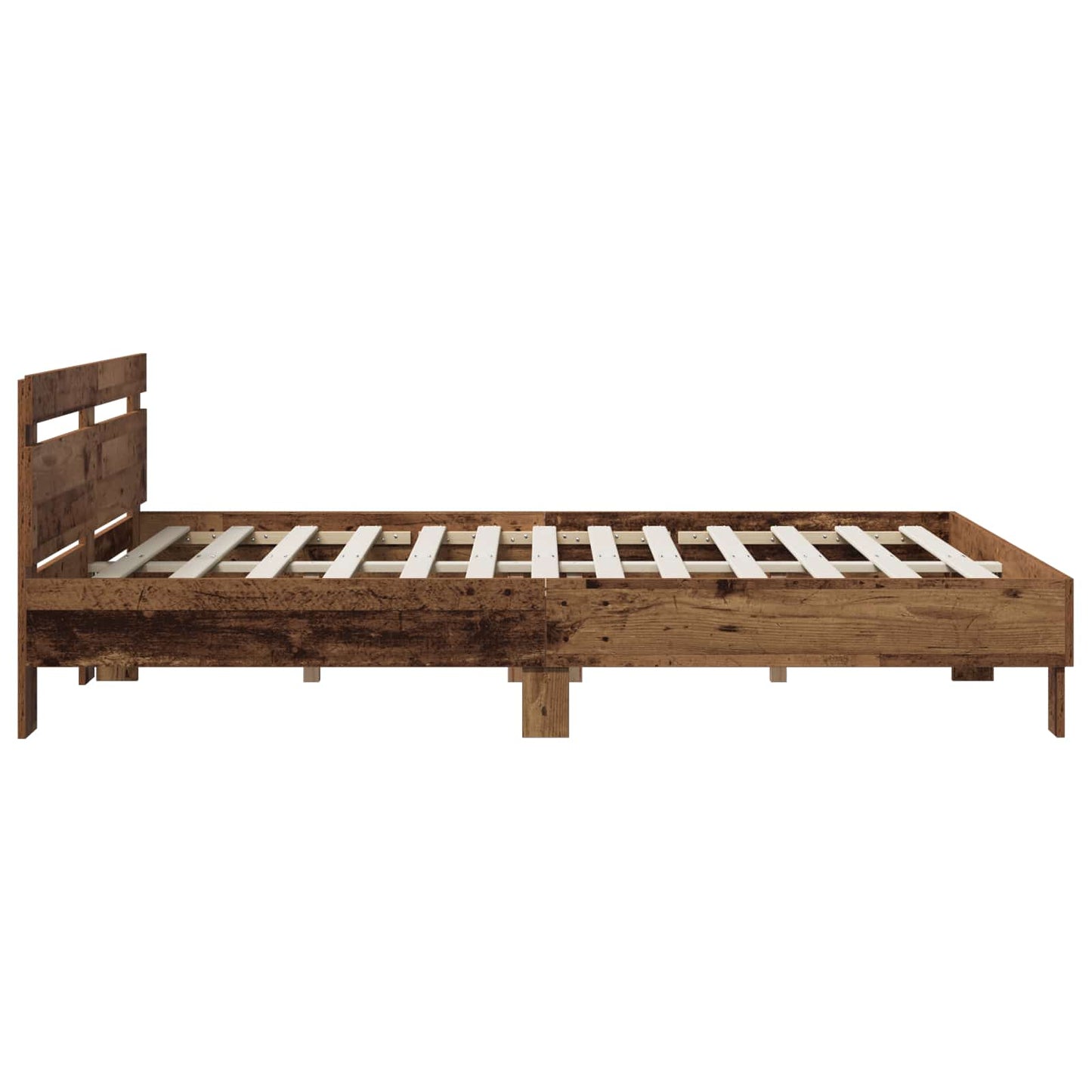 vidaXL Σκελετός Κρεβατιού Παλαιωμένο ξύλο 135 x 190 cm