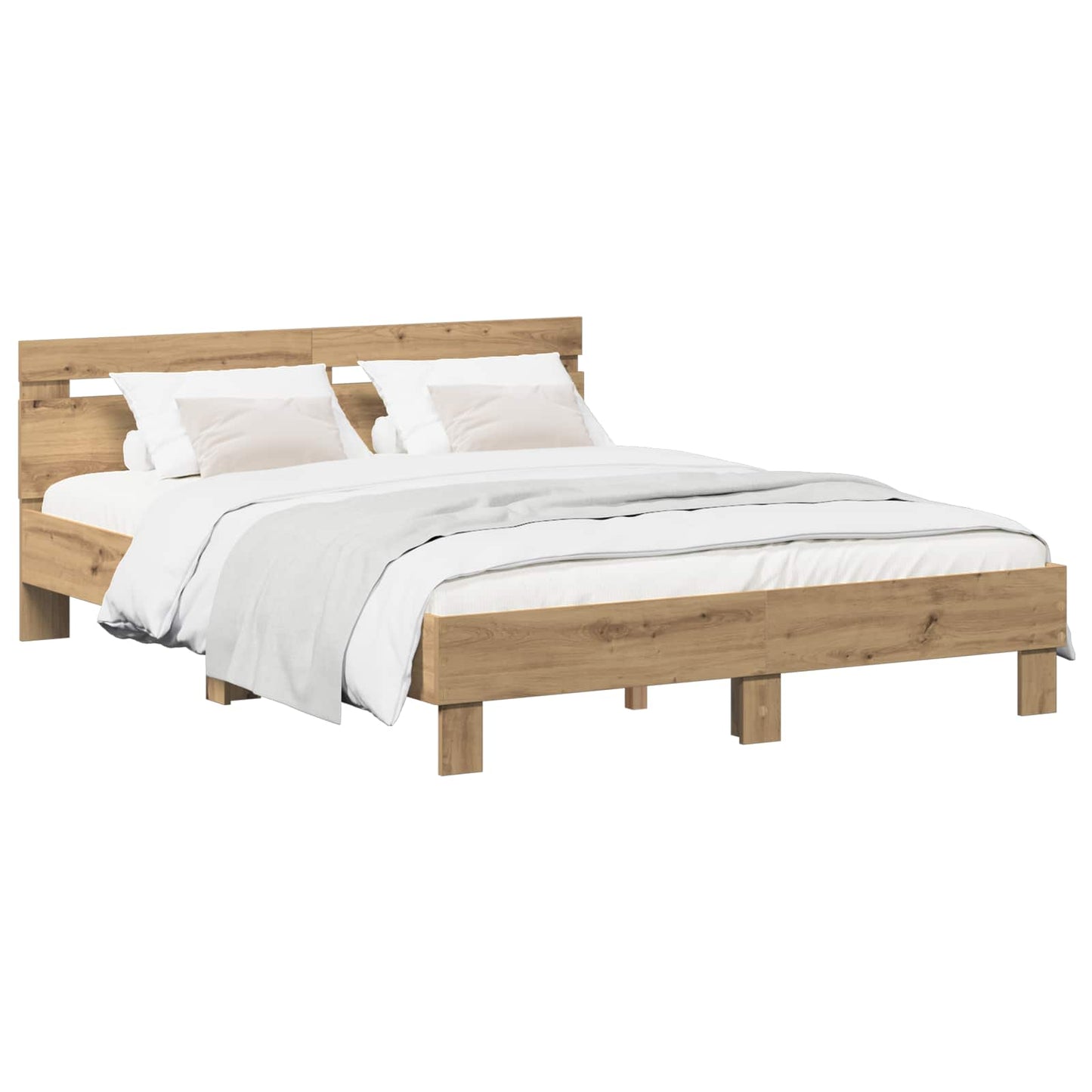 vidaXL Σκελετός Κρεβατιού Artisan Δρυς 135 x 190 cm Επεξεργασμένο ξύλο