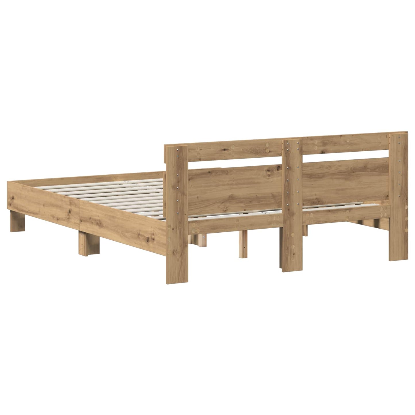 vidaXL Σκελετός Κρεβατιού Artisan Δρυς 135 x 190 cm Επεξεργασμένο ξύλο