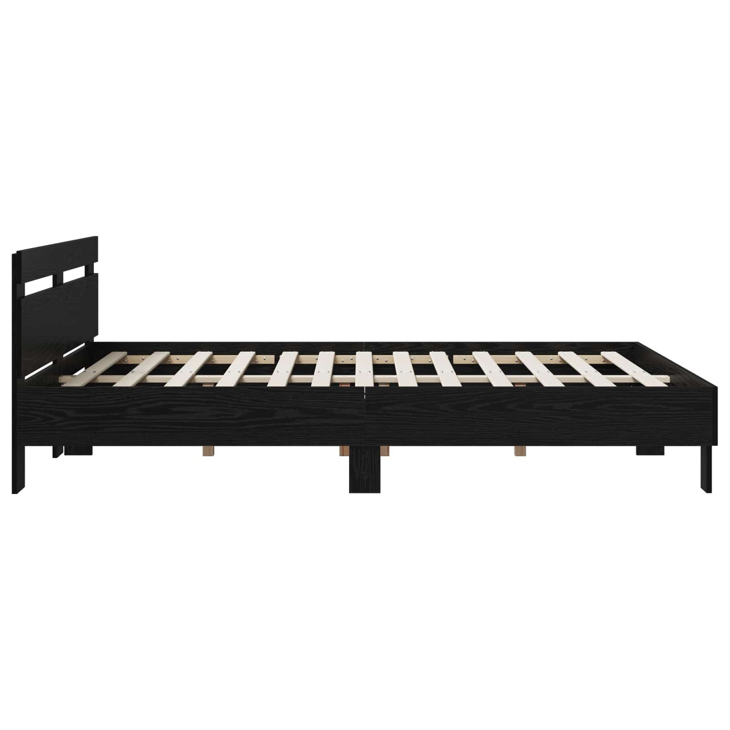 vidaXL Σκελετός Κρεβατιού Μαύρη Δρυς 135 x 190 cm Επεξεργασμένο ξύλο