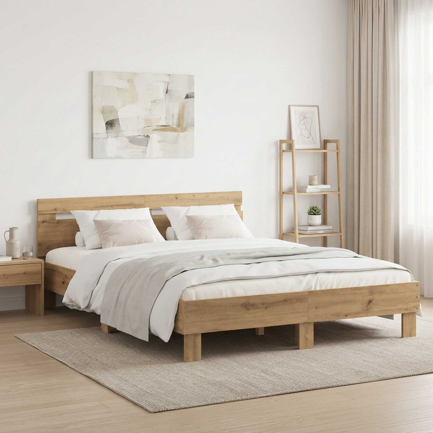 vidaXL Σκελετός Κρεβατιού Artisan Δρυς 120 x 190 cm Επεξεργασμένο ξύλο