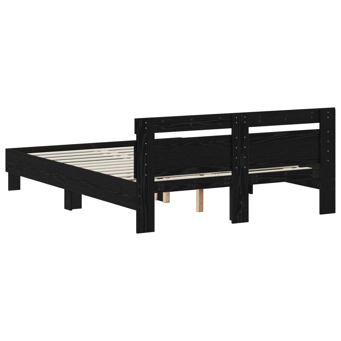 vidaXL Σκελετός Κρεβατιού Μαύρη Δρυς 120 x 190 cm Επεξεργασμένο ξύλο