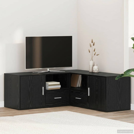 vidaXL Γωνιακό Ντουλάπι Μαύρη Δρυς 200 x 40 x 45 εκ Επεξεργασμένο Ξύλο