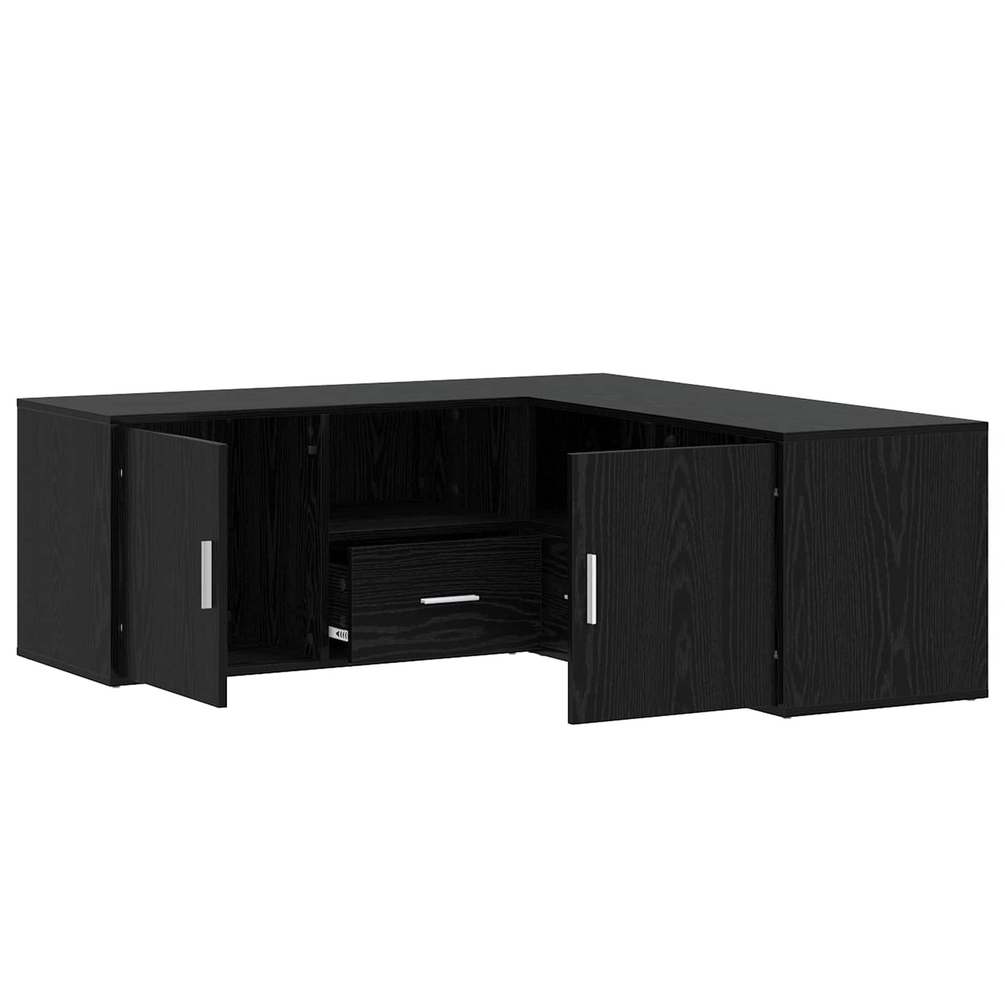 vidaXL Γωνιακό Ντουλάπι Μαύρη Δρυς 200 x 40 x 45 εκ Επεξεργασμένο Ξύλο