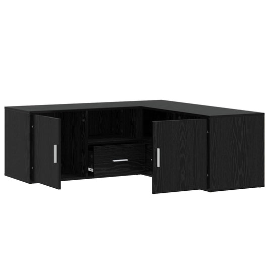 vidaXL Γωνιακό Ντουλάπι Μαύρη Δρυς 200 x 40 x 45 εκ Επεξεργασμένο Ξύλο