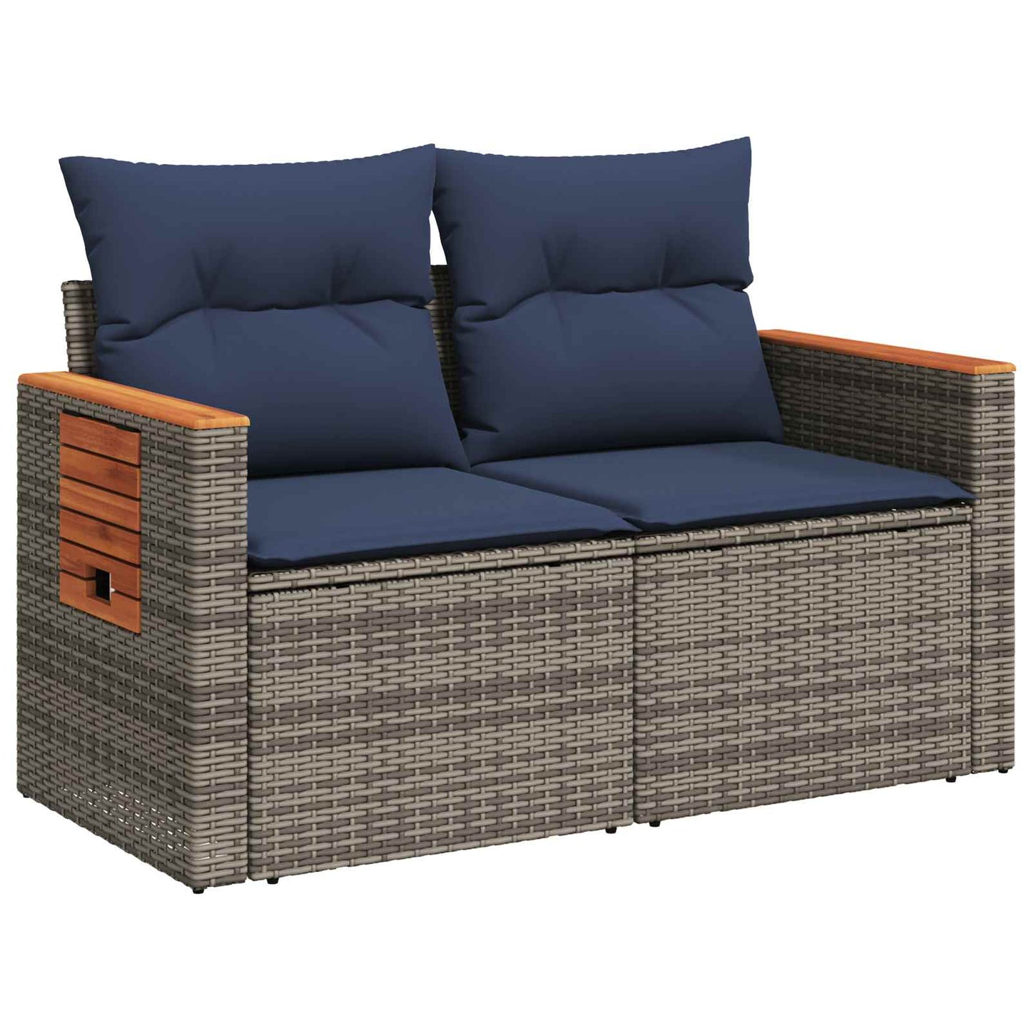 vidaXL Σετ Καναπέ 6 τμχ. Γκρι και Navy Blue Πολυ-ρακί και Χάλυβας