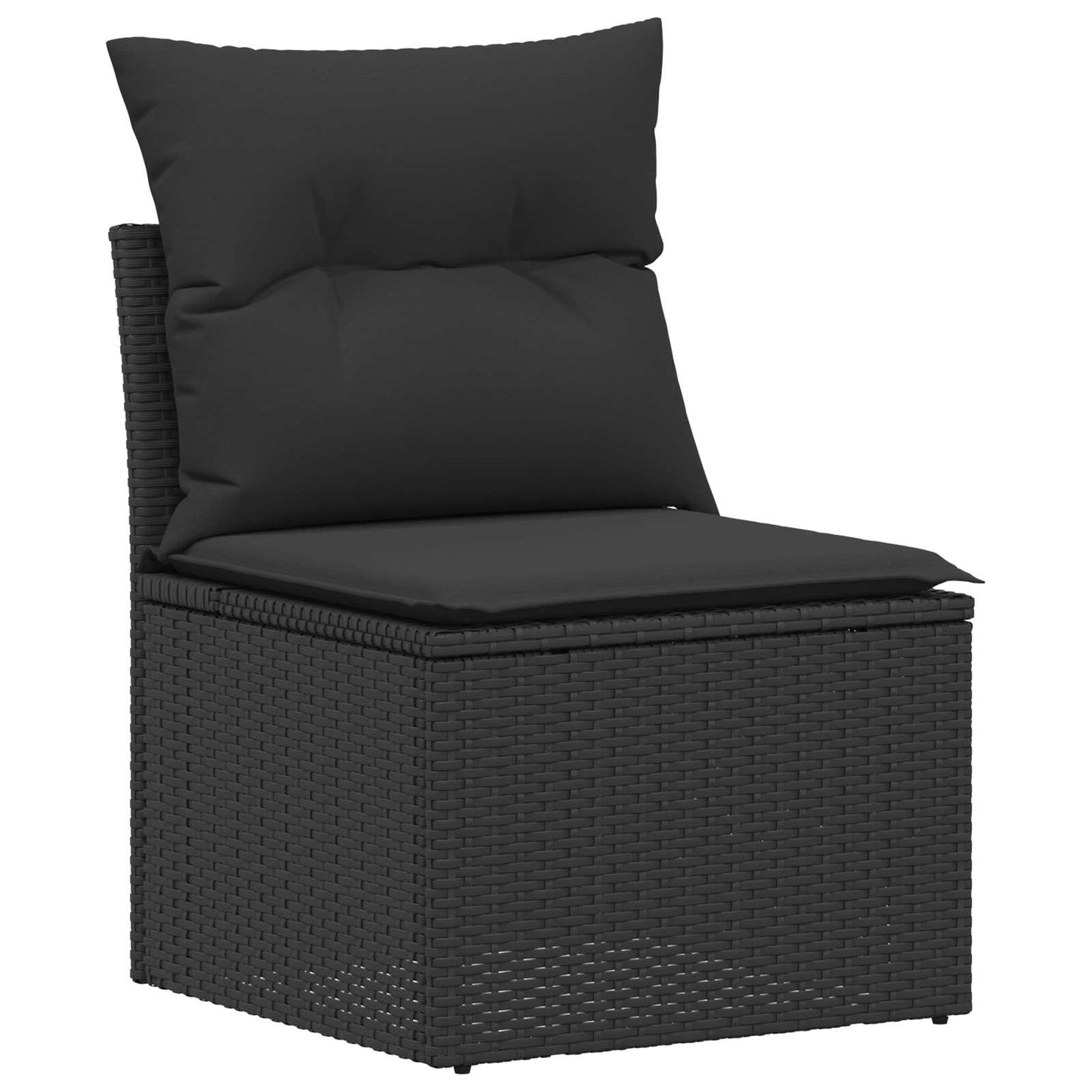vidaXL Σετ Καναπέ 5 τμχ. Μαύρο Πολυ-ρακί και Χάλυβας
