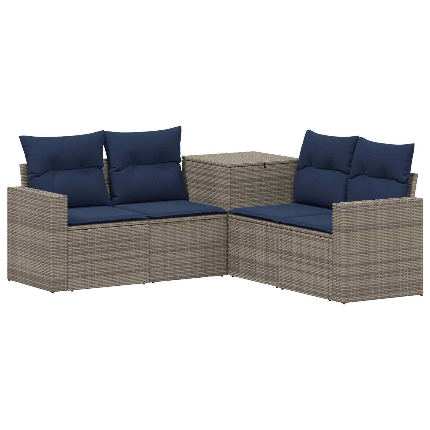 vidaXL Σετ Καναπέ 5 τμχ. Γκρι και Navy Blue Πολυ-ρακί και Χάλυβας