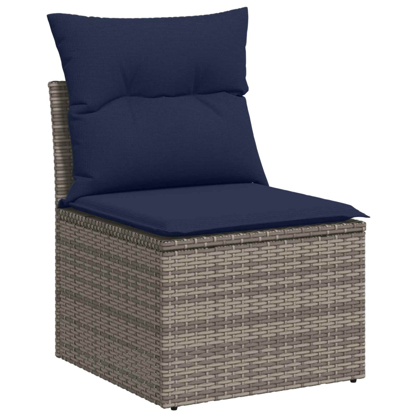 vidaXL Σετ Καναπέ 8 τμχ. Γκρι και Navy Blue Πολυ-ρακί και Χάλυβας
