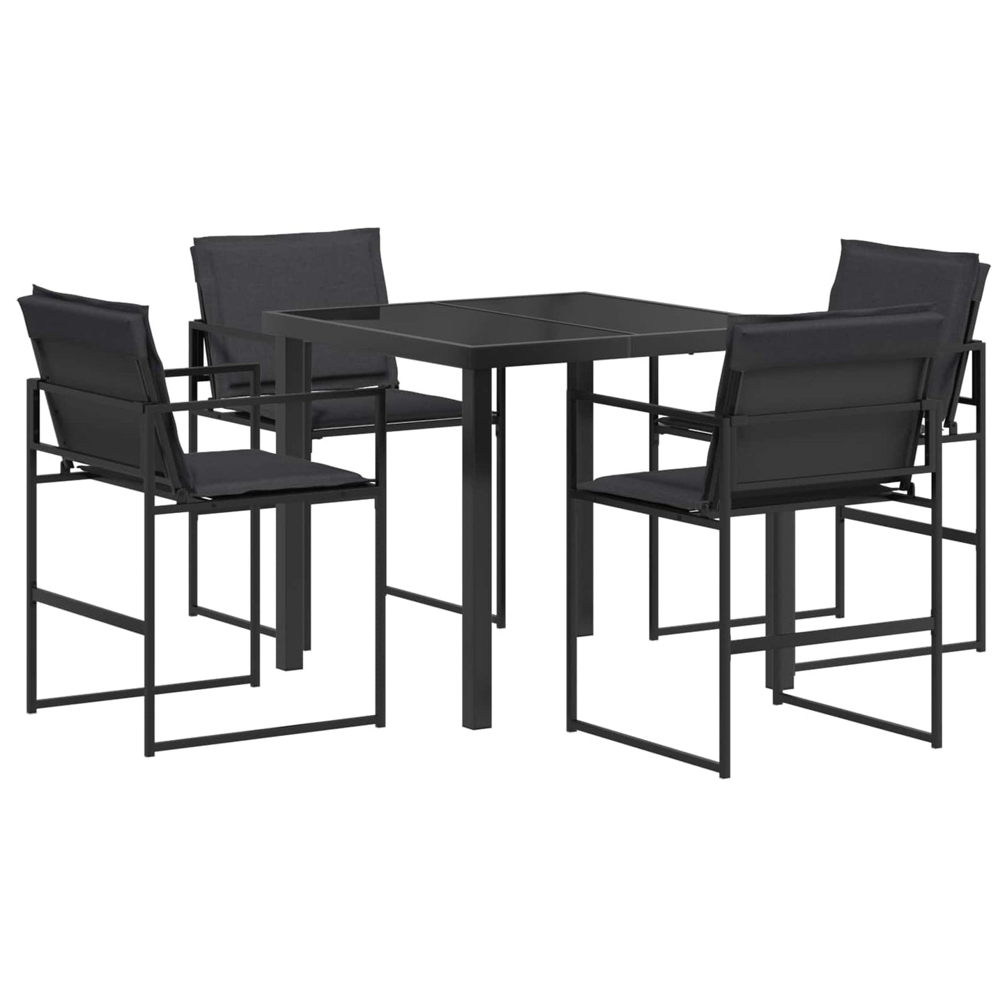 vidaXL Σέτ φαγητού για κήπο 5 pcs Μαύρο και Σκούρο γκρι