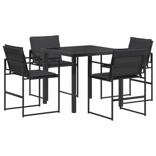 vidaXL Σέτ φαγητού για κήπο 5 pcs Μαύρο και Σκούρο γκρι