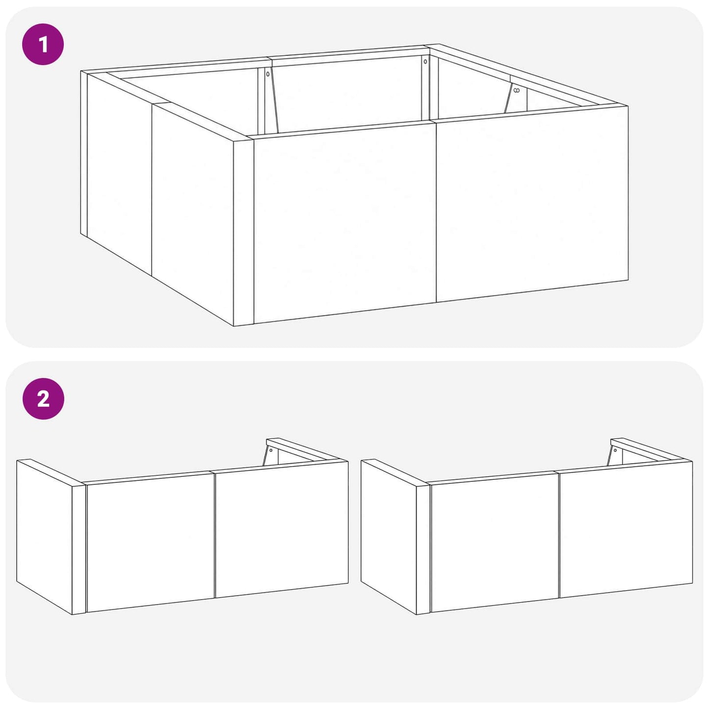 vidaXL Τοίχος Στήριξης 4 τμχ. 100 x 100 x 40 cm Ανοξείδωτο Ατσάλι