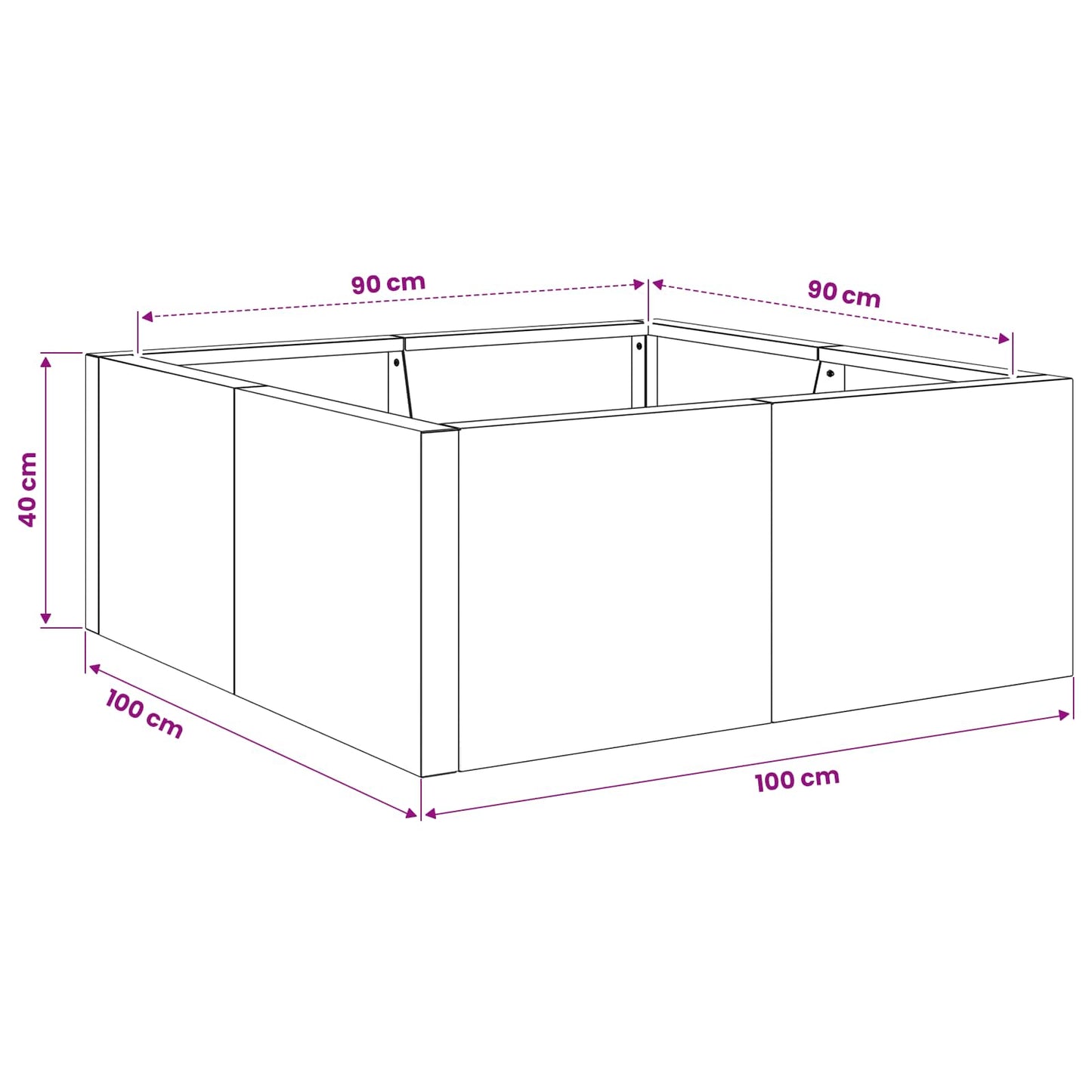 vidaXL Τοίχος Στήριξης 4 τμχ. 100 x 100 x 40 cm Ανοξείδωτο Ατσάλι