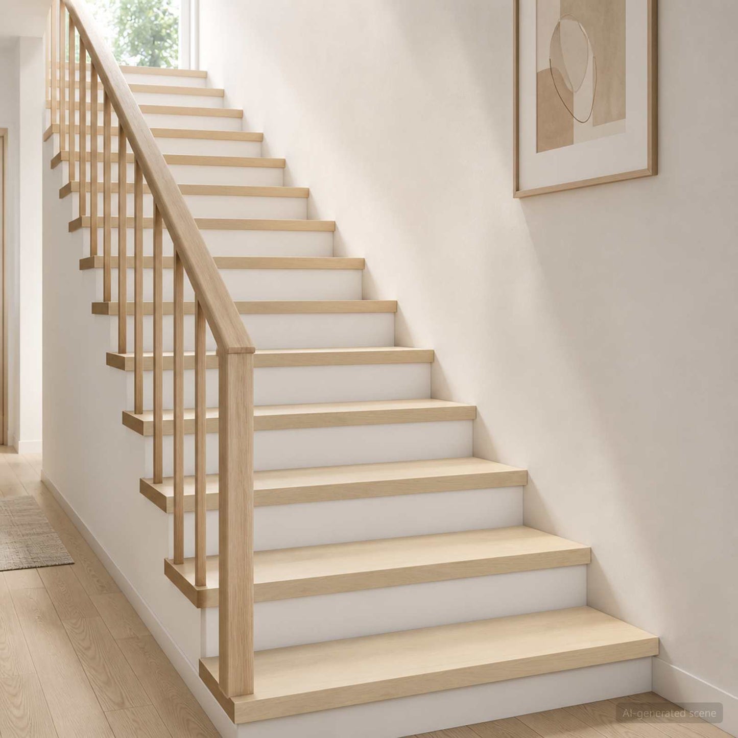 vidaXL Σκαλοπάτι 4 τεμ. 80 x 25 x 2 cm Λευκό Στερεό Ξύλο Δρυός