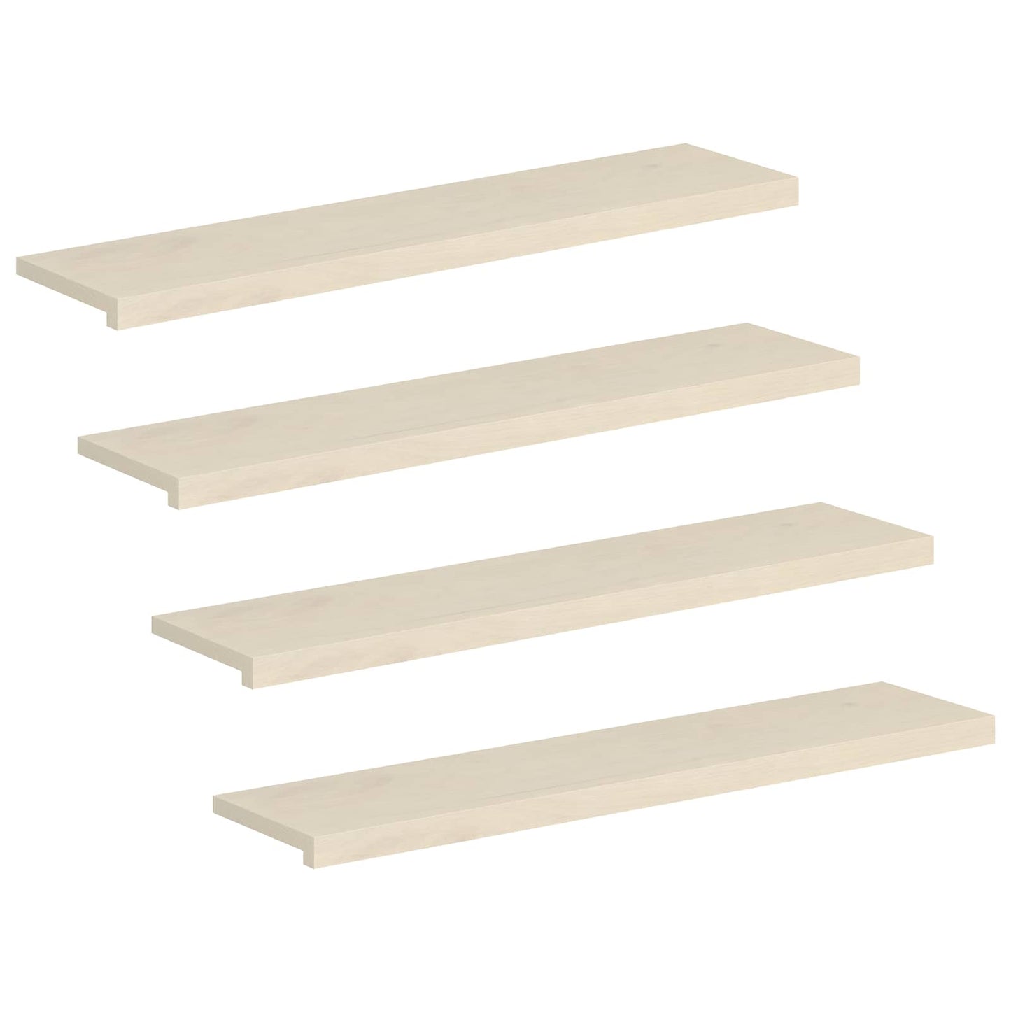 vidaXL Σκαλοπάτι 4 τεμ. 110 x 25 x 2 cm Λευκό Στερεό Ξύλο Δρυός