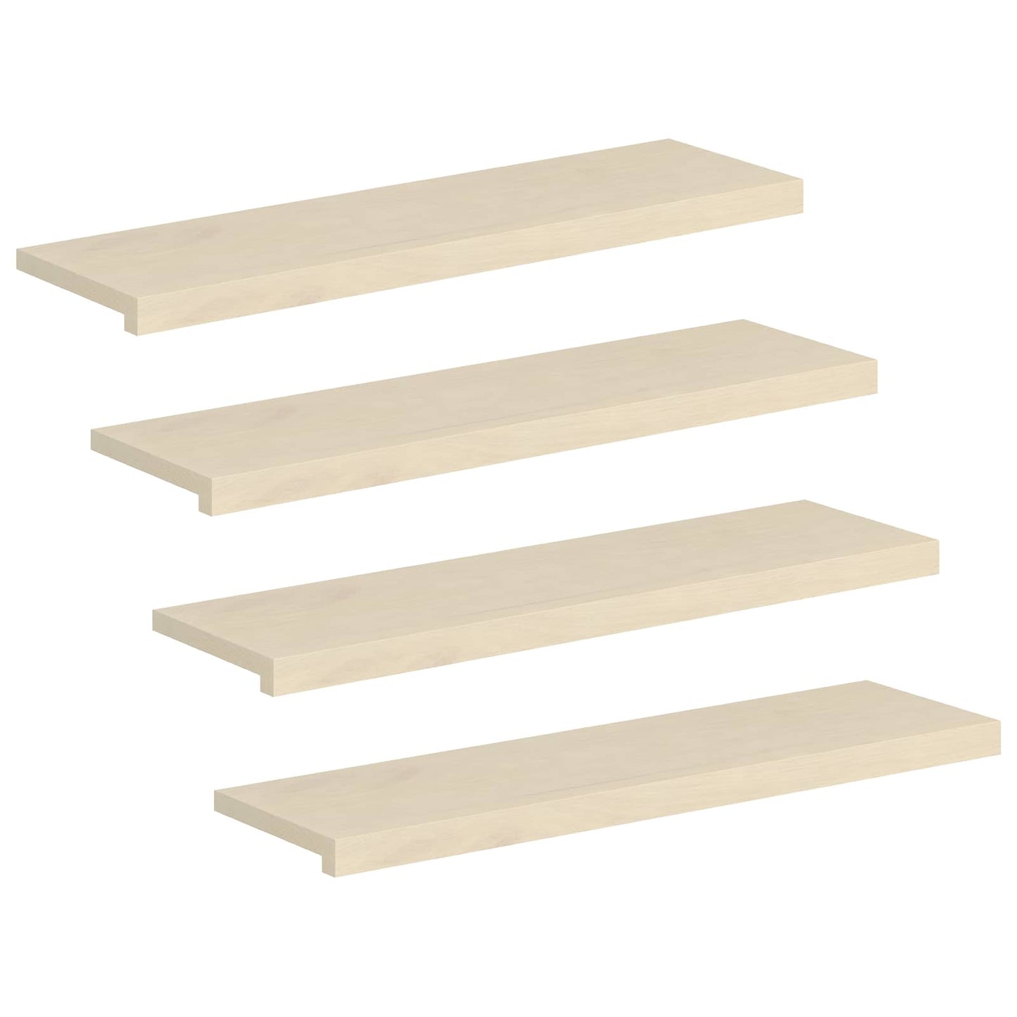 vidaXL Σκαλοπάτι 4 τεμ. 90 x 30 x 2 cm Λευκό Στερεό Ξύλο Δρυός
