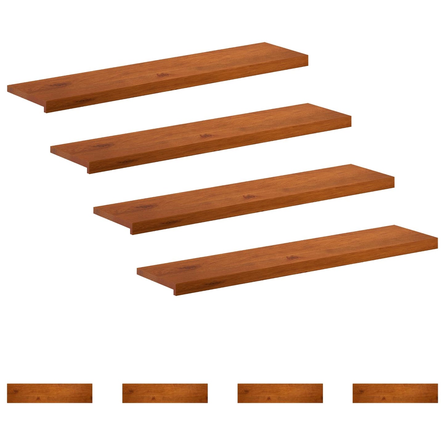 vidaXL Σκαλοπάτι 8 τεμ. 120 x 25 x 2 cm Καφέ Στερεό Ξύλο Δρυός