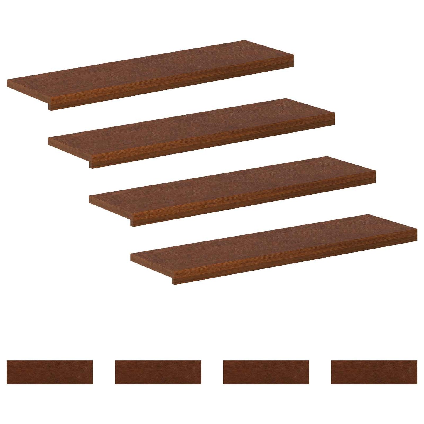 vidaXL Σκαλοπάτι 8 τεμ. 90 x 25 x 2 cm Σκούρο Καφέ Στερεό Ξύλο Δρυός
