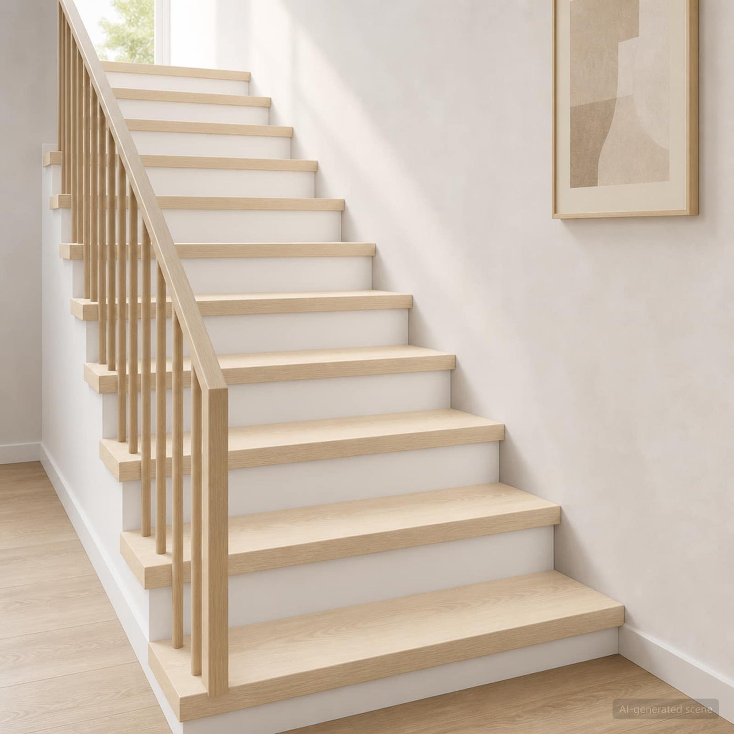 vidaXL Σκαλοπάτι 16 τεμ. 80 x 30 x 2 cm Λευκό Στερεό Ξύλο Δρυός