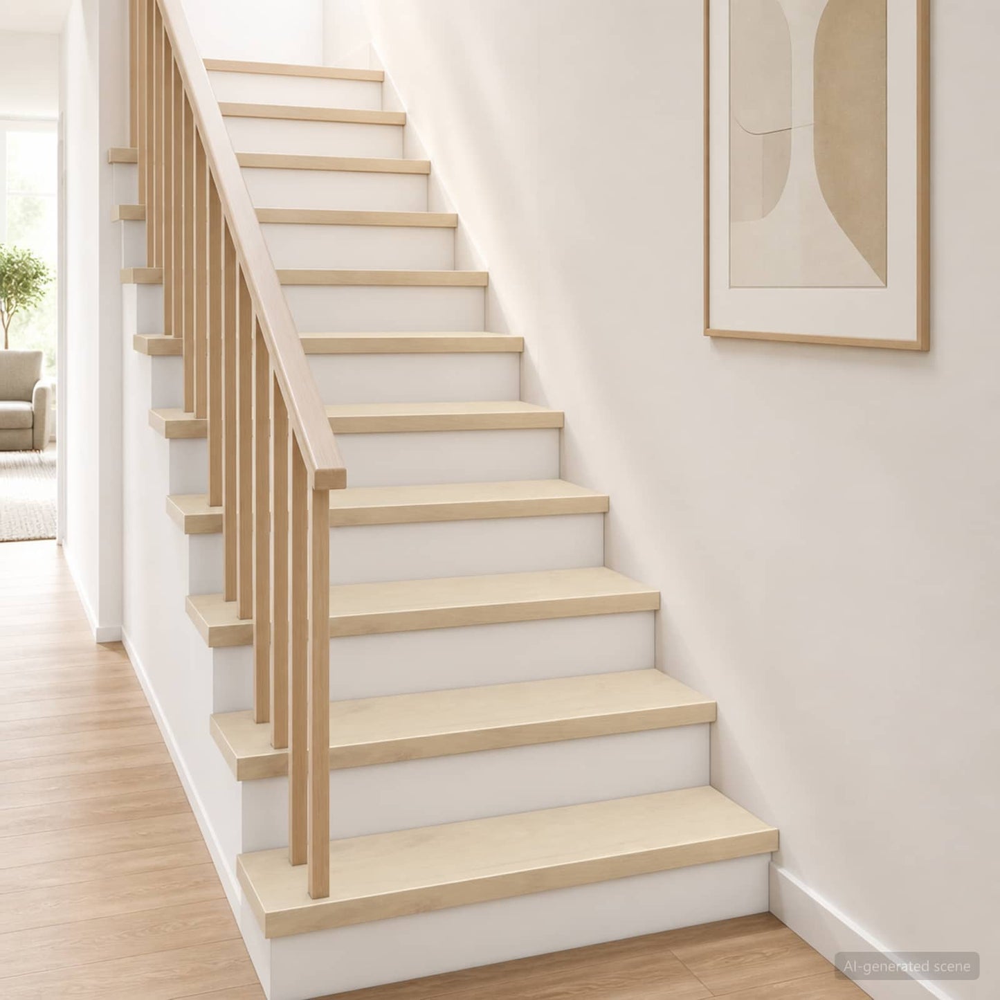 vidaXL Σκαλοπάτι 16 τεμ. 100 x 30 x 2 cm Λευκό Στερεό Ξύλο Δρυός