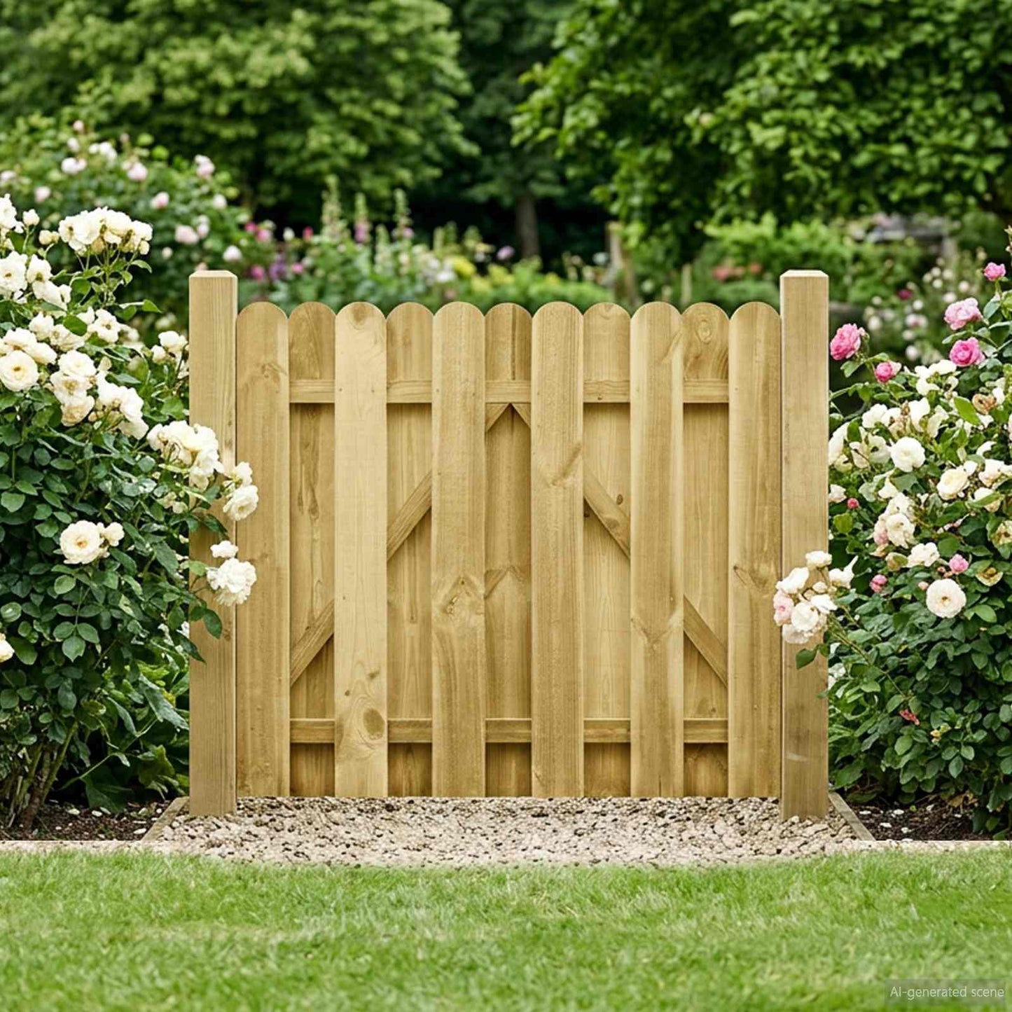 vidaXL Πύλη Κήπου 100 x 100 cm Μασίφ Ξύλο Πεύκου Πράσινο