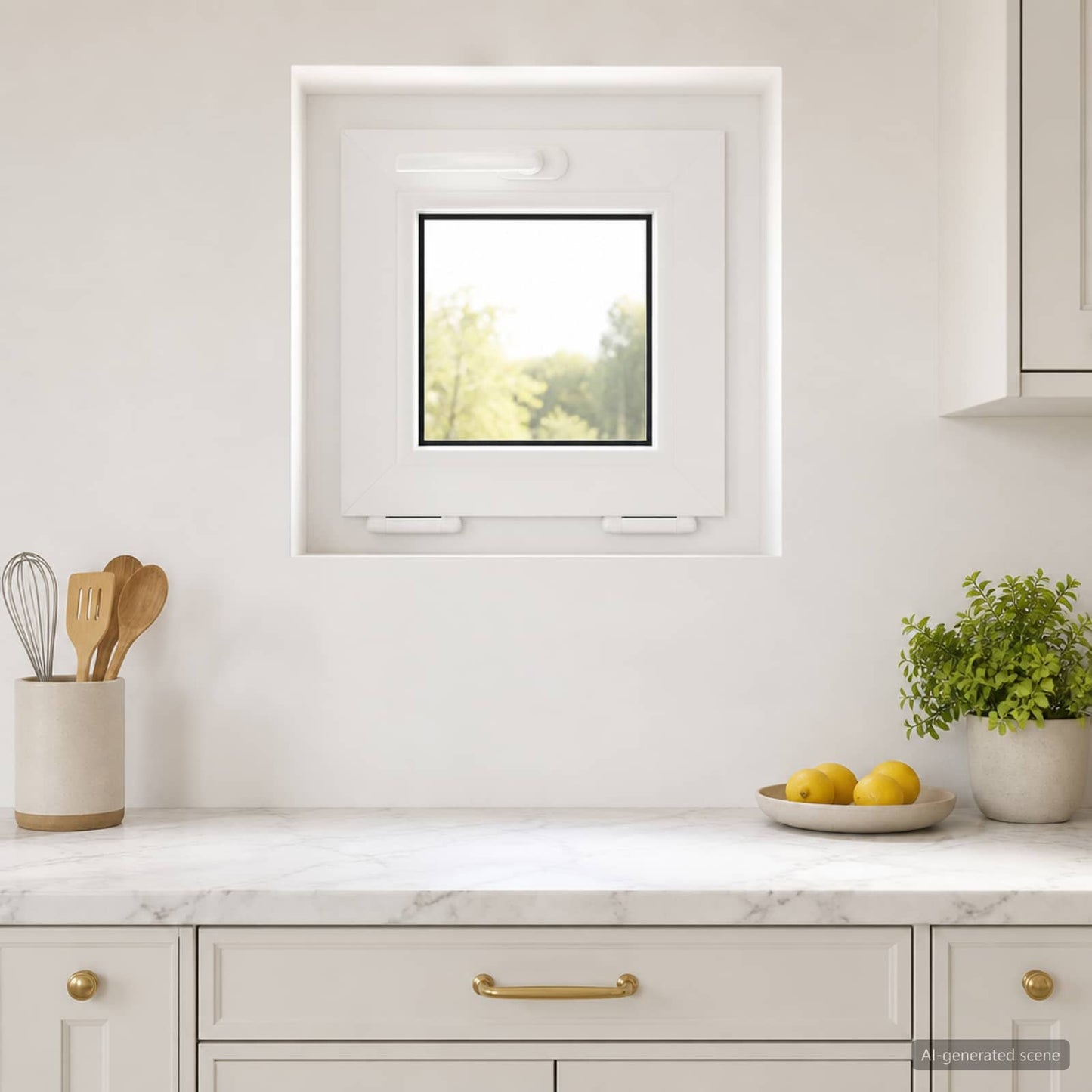 vidaXL Παράθυρο με Κλίση Υπόγειου RISOR 40 x 40 cm