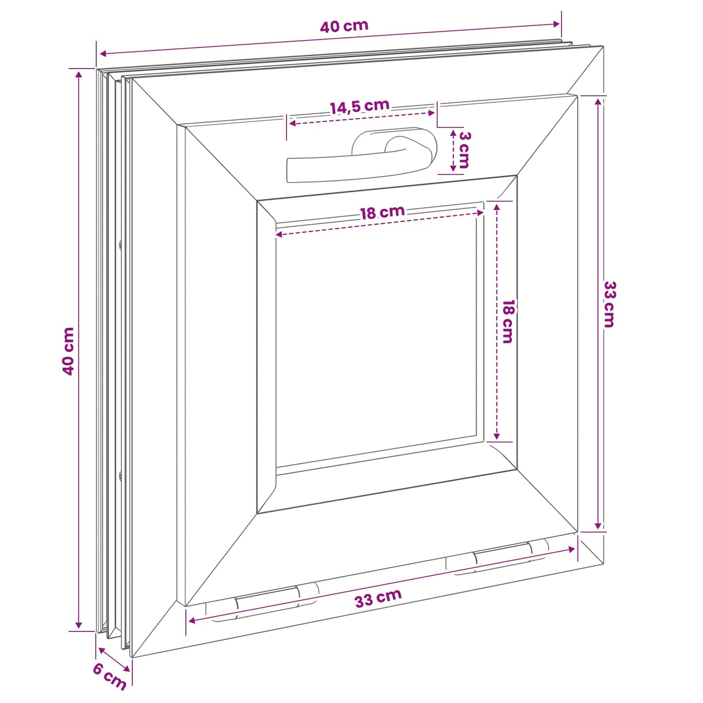 vidaXL Παράθυρο με Κλίση Υπόγειου RISOR 40 x 40 cm