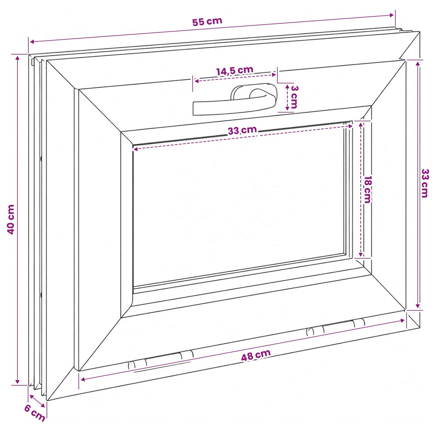 vidaXL Παράθυρο με Κλίση Υπόγειου RISOR 55 x 40 cm