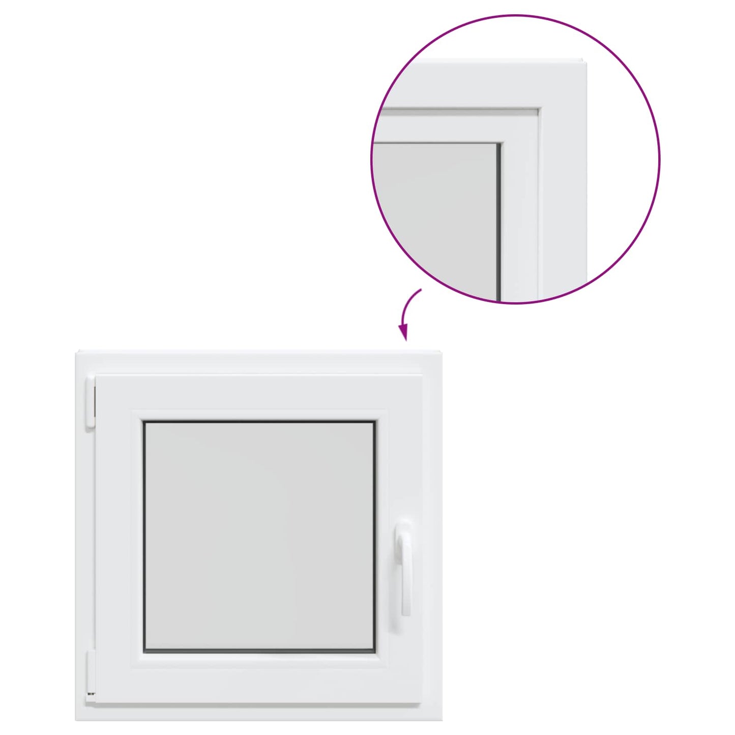 vidaXL Παράθυρο Κάτω Στρώματος RISOR 55 x 55 εκ PVC και Γυαλί
