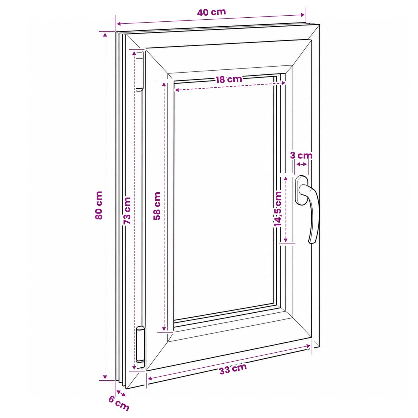 vidaXL Παράθυρο Κάτω Στρώματος RISOR 40 x 80 cm PVC και Γυαλί